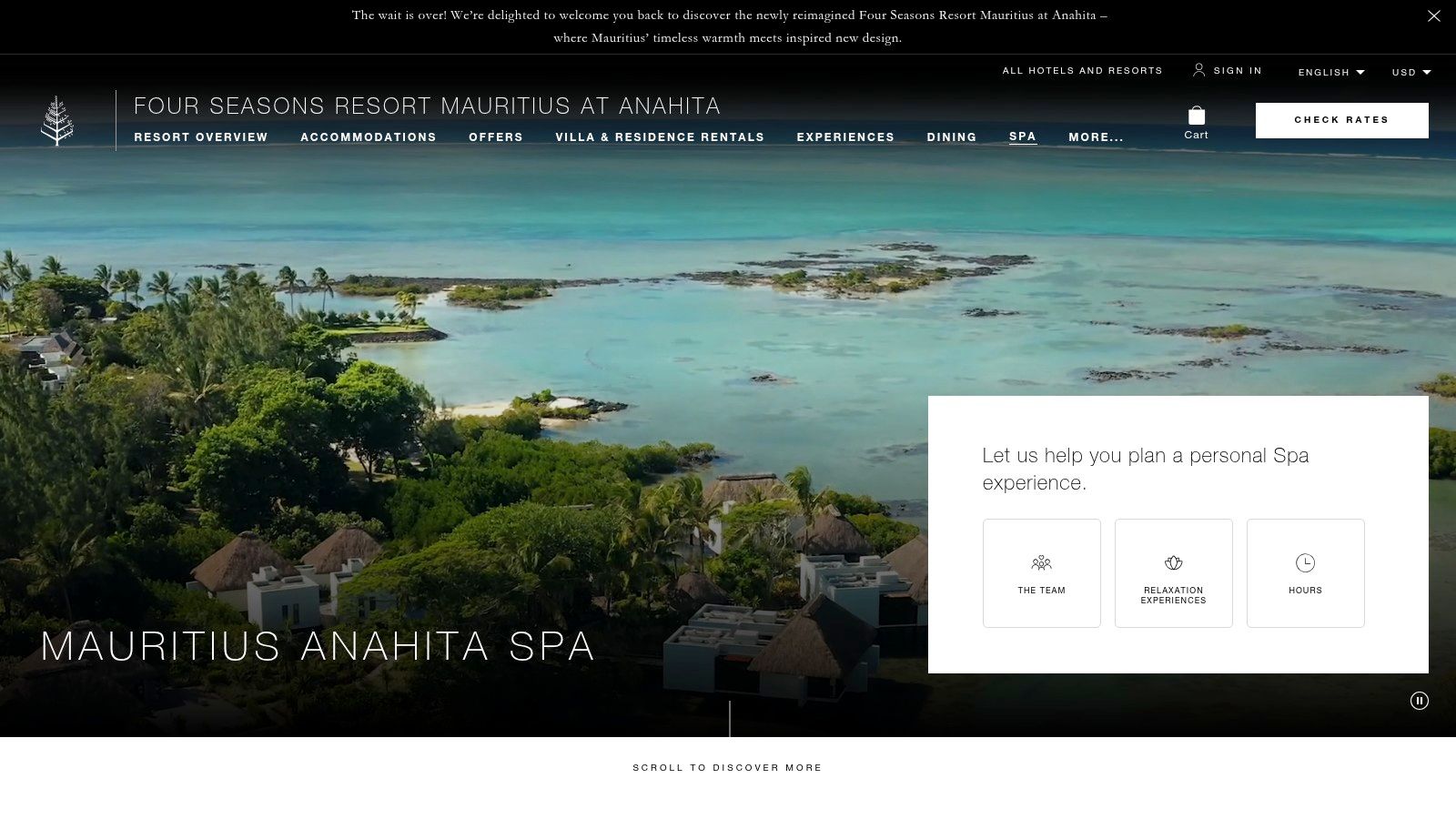 Four Seasons Resort Mauritius at Anahita – Overwater Spa