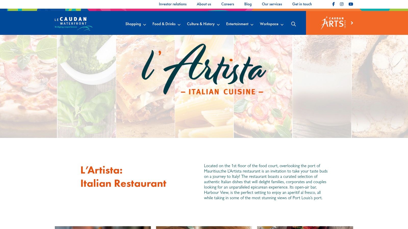 L’Artista – Italian Restaurant (Caudan Waterfront)