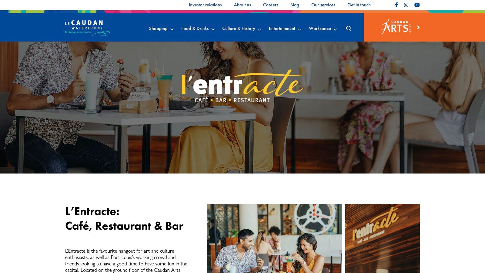 L’Entracte – Café, Restaurant & Bar (Caudan Arts Centre)