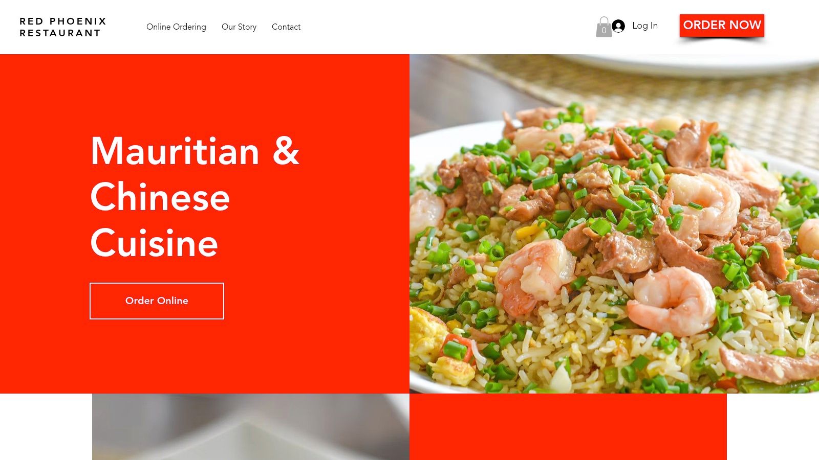 A plate of delicious fried rice with prawns and vegetables from a restaurant in Port Louis